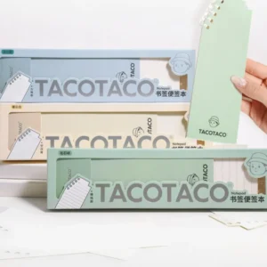 TACOTACO Bookmark Notepad 3-Pack – 2-in-1 Bookmark & Notepad with Ring Binding | 80 Sheets Each | 225 × 60mm | Ruled + Grid + Blank