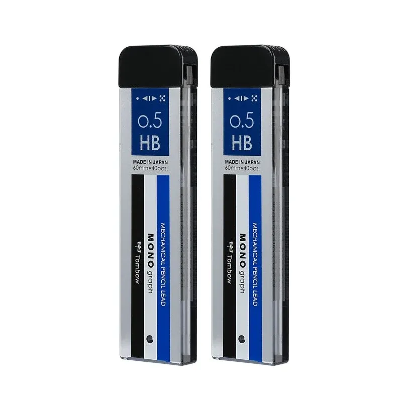 Tombow MONO Graph Mechanical Pencil Lead Refills 0.5mm – 60mm x 40pcs | HB or 2B | 2-Box Set 2 HB