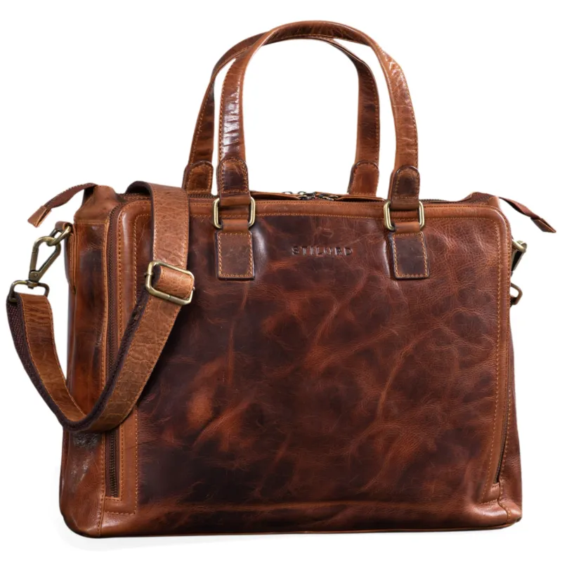 Businesstasche Damen Leder cognac