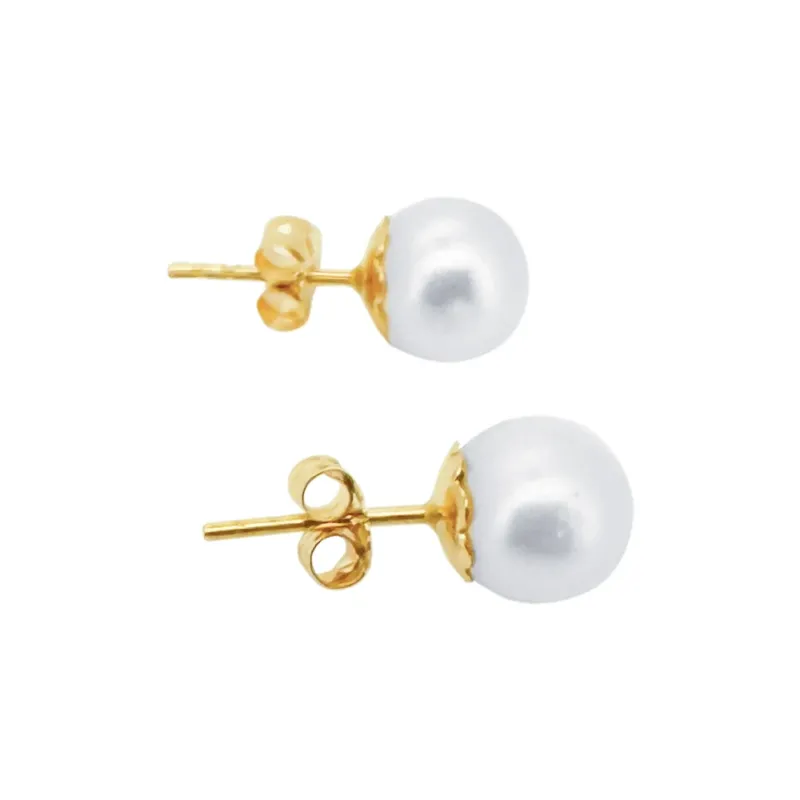 Perlen Ohrstecker Gelbgold 5-5.5 mm für Damen - GPG-555