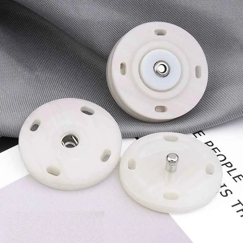 18/21/25mm Round Resin Hidden Snap Buttons 30PCS Pearl White/Beige White