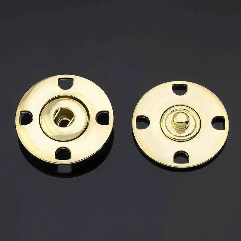 21mm/23mm/25mm Metal Hidden Snap Buttons 10pcs Invisible Fastener Set Gold