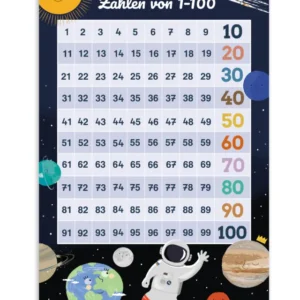 Zahlen 1-100 Universum & Astronauten Design
