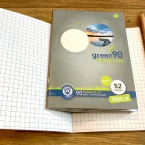 a6 kariertes oktavheft recycelt green 90g