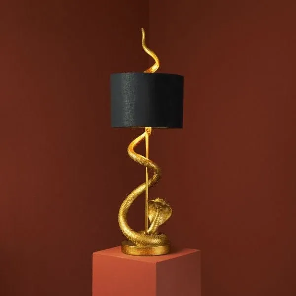 Antique Gold Snake Table Lamp Simon - |VESIMI Design| Luxury Bathrooms and Home Decor