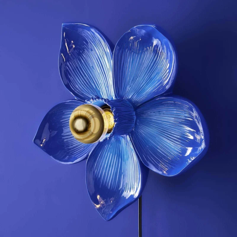 Blue Bloom Flower Wall Light by Werns