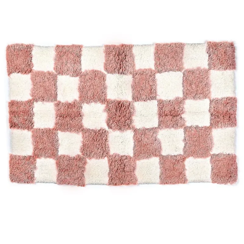 Checkerboard Pink Bath Rug MacKenzie-Childs