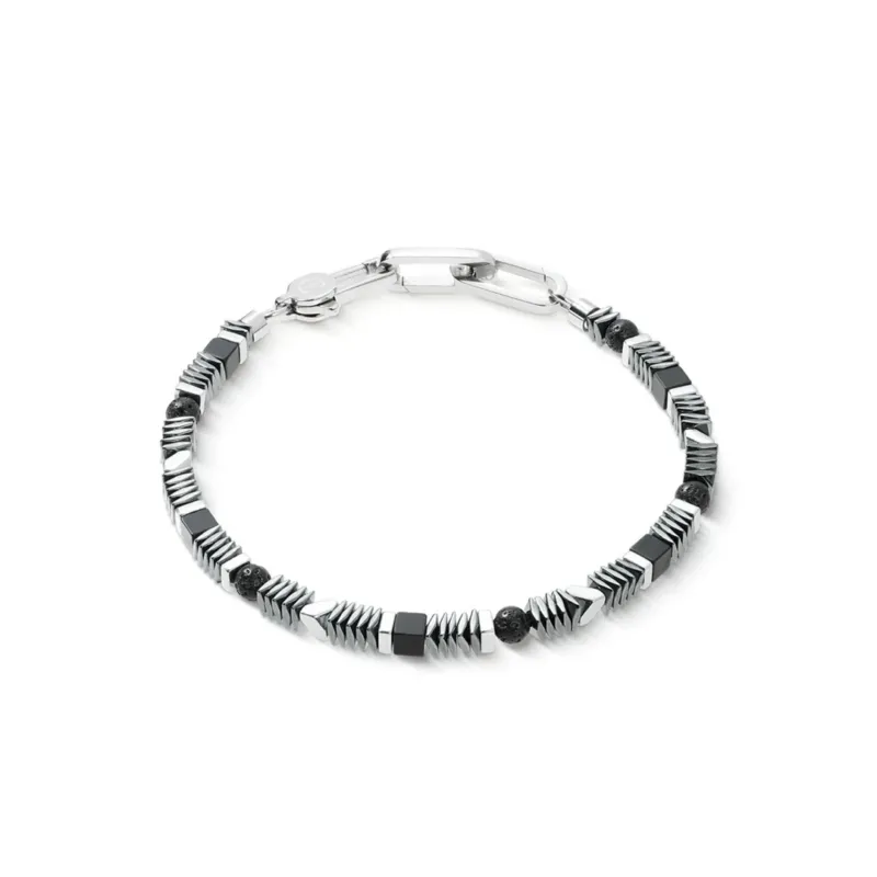 Coeur de Lion Cadence Shape Mix Armband Schwarz Silber