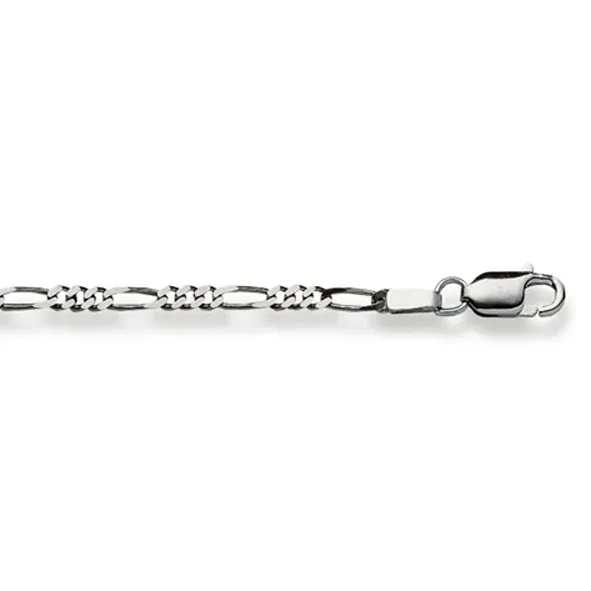 Collier Gold 750 Weiss Figaro 2.3 mm