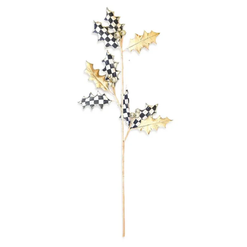 MacKenzie-Childs Courtly Noel Holly Leaf Spray