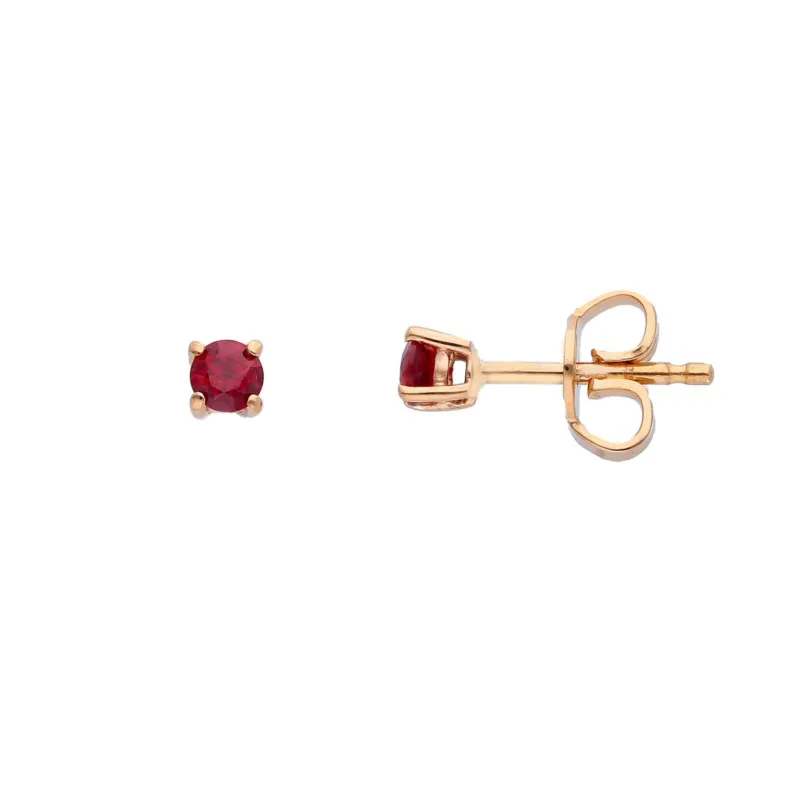Damen-Ohrstecker aus 18 Karat Roségold mit funkelndem Rubin - 220870