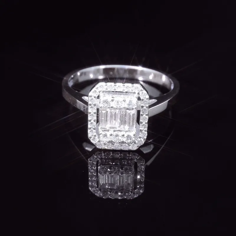 Exklusiver Diamantring aus 18K Weissgold mit 0.36ct – Ringgrösse 54, sofort lieferbar - MYZ0000003