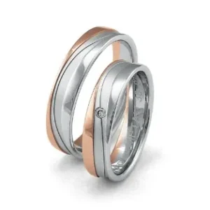 Fischer Trauringe Bicolor mit Diamanten - 38-07535-050/05-07535-050