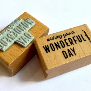 holzstempel Text wonderful day