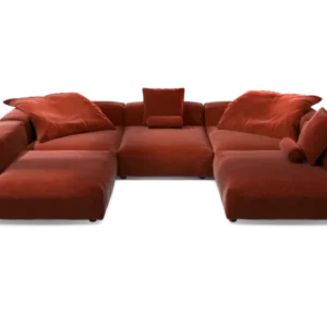 vetsak | Sofa Set 06 - Suave - Saffron | Modular Sofa | 6.5 Seater | Big Sofa | U-Shape | Corner Sofa