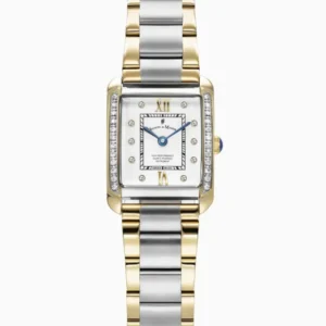 Jaques du Manour Damen-Armbanduhr – Edelstahl Silber-Gold, Weisses Zifferblatt - JWL05503