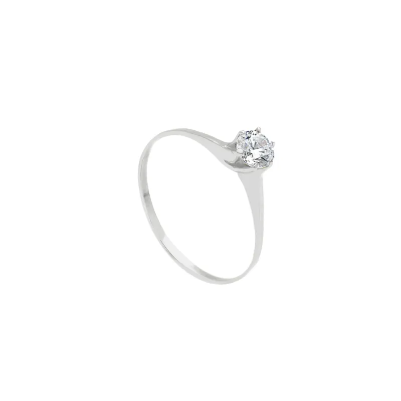 Linden Verlobungsring aus 18 Karat Gold – Solitärring mit Zirkonia in edlem Design - 145537