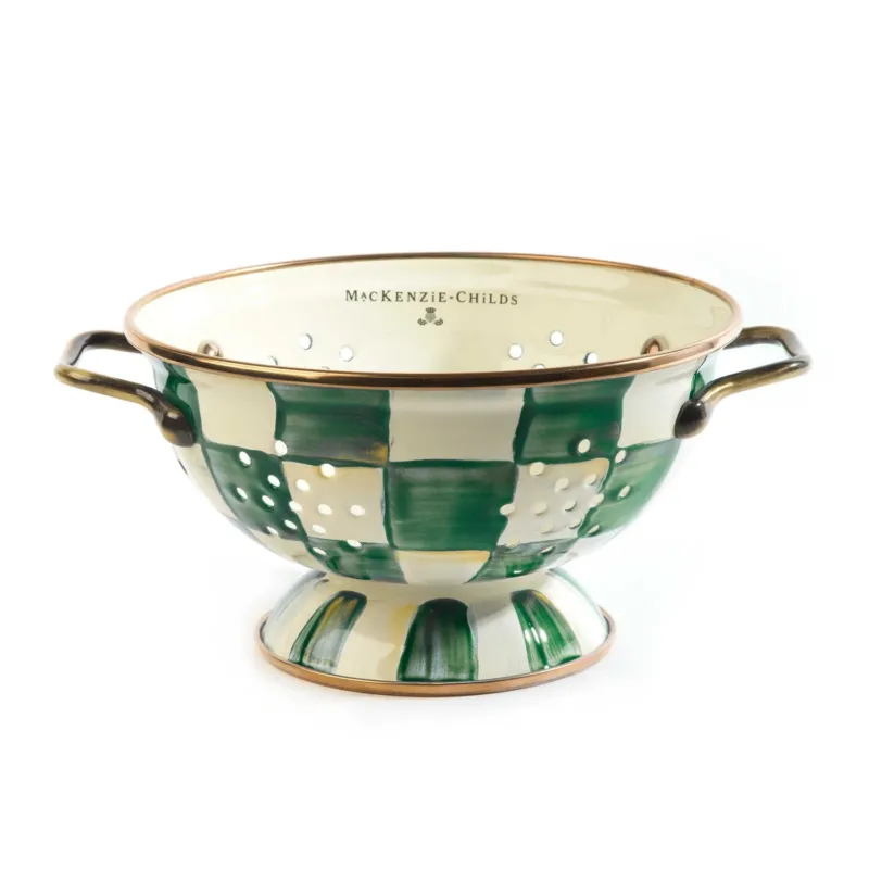 MacKenzie - Childs Emerald Check Small Colander - |VESIMI Design|
