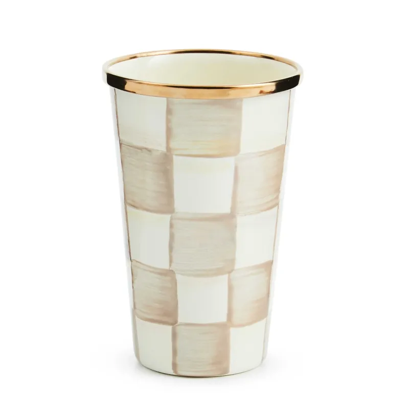 MacKenzie - Childs Mocha Check 10 Ounce Tumbler - |VESIMI Design| Luxury Bathrooms and Home Decor