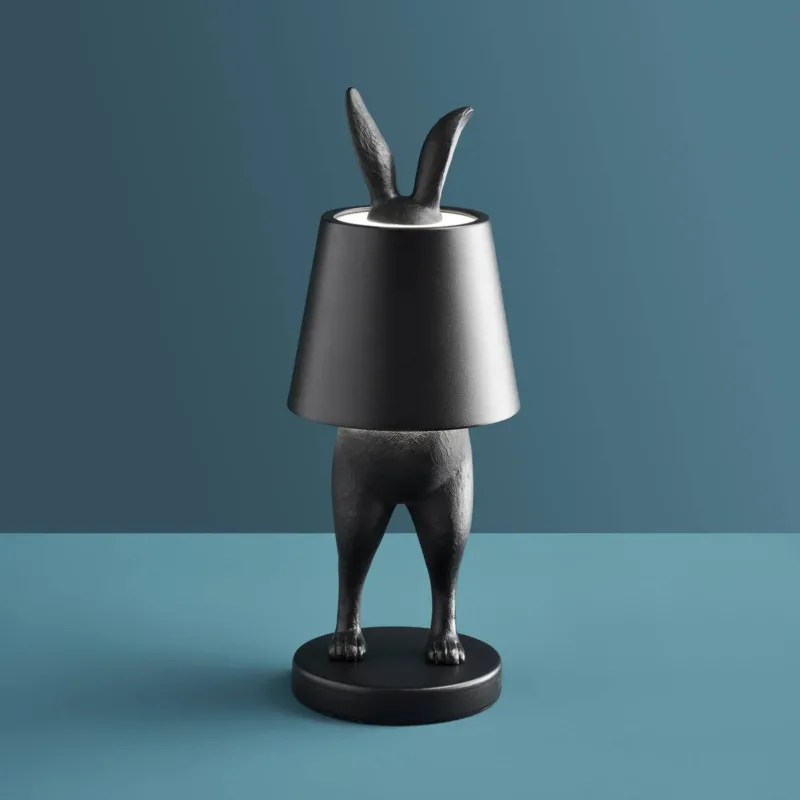Matte Black Table Lamp Rabbit LED Hiding Rabbit - |VESIMI Design| Luxury Bathrooms and Home Decor