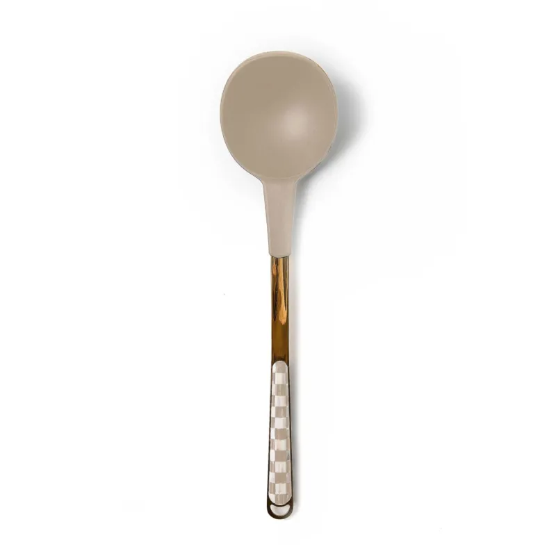 Mocha Check Ladle by MacKenzie - Childs 2025 Collection - |VESIMI Design|