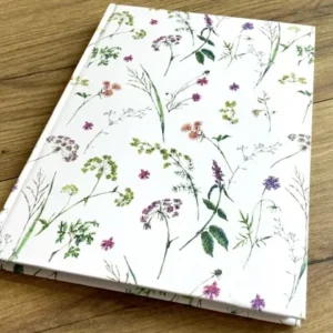 Notizbuch mit Hardcover in A5, Motiv Gräser und Blumen. Innen blanko
