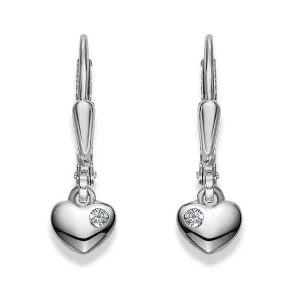 Ohrhänger aus Silber 925 weiss Herz mit Zirkonia - 6268.02790/0001