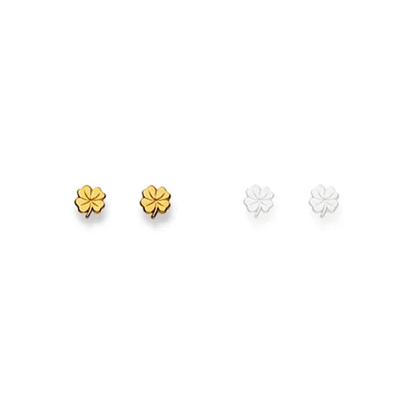 Ohrstecker Einzel Kleeblatt – 750 Gelbgold, poliert - 1163.01190/0007