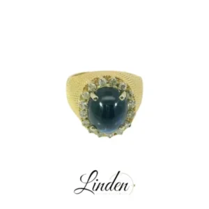 Damenring 750 Gelbgold Blaustein Diamant Gr. 55