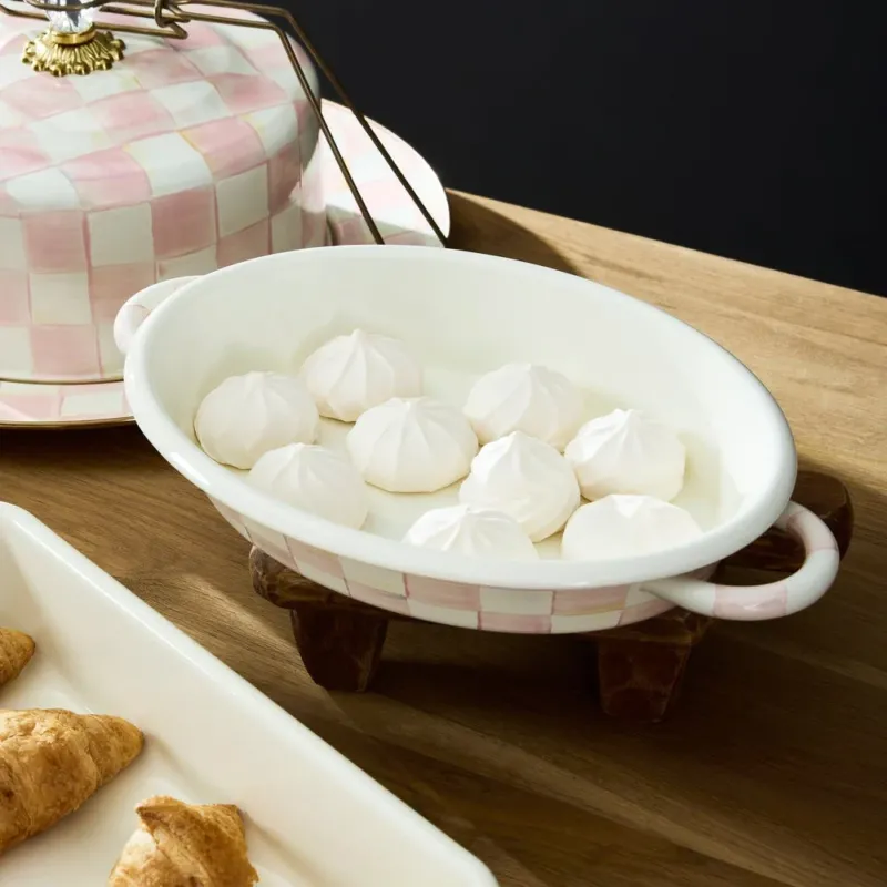 Rosy Check Medium Oval Gratin Dish MacKenzie-Childs