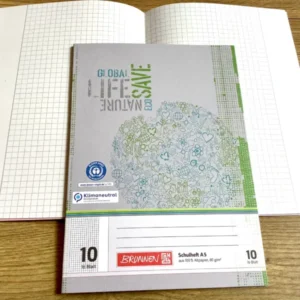 Schulheft A5 Lin.10 kariert mit Rand Brunnen Eco RC