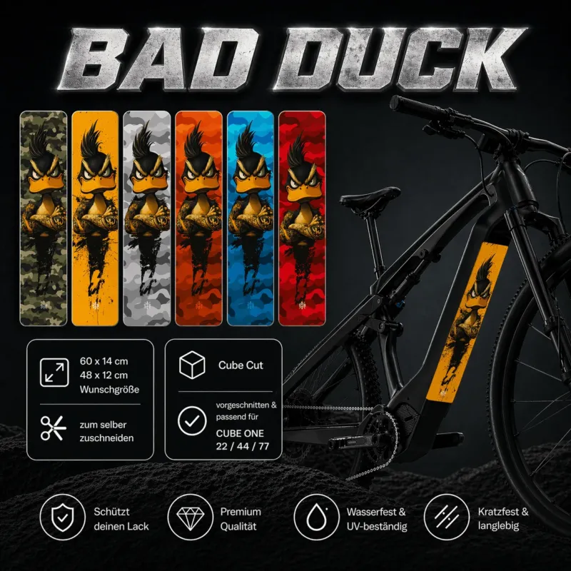 Sons of Battery® - E-MTB Brand & Community Folien & Sticker Bad Duck - Akku Sticker Abdeckung Cover Universal / Schutzfolie / für alle E-Bikes E-Bike-Community