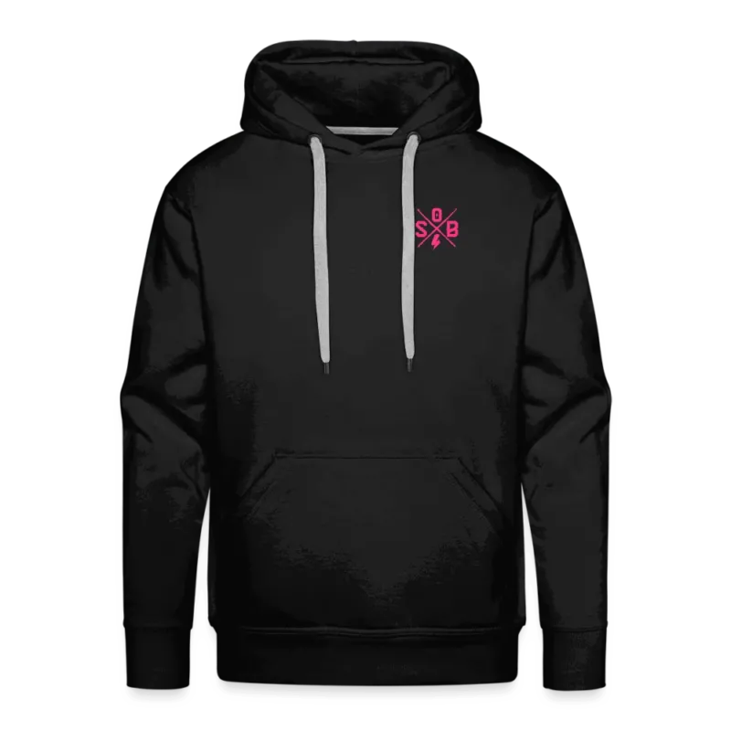 SPOD Männer Premium Hoodie 2 Seiten Cross / Sons OG Neonpink - Kapuzen Sweater E-Bike-Community