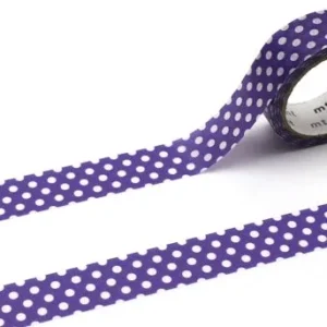 Papierklebeband in lila mit weißen Pünktchen